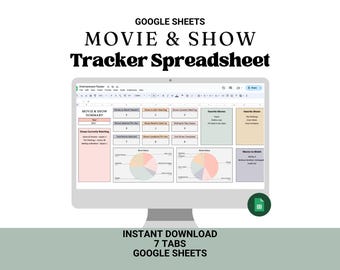 Movie & TV Show Tracker: Google Sheets Spreadsheet (Digital Download)
