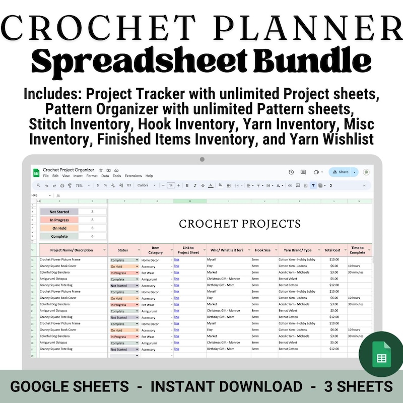 Yarn Stash Sheet - Etsy