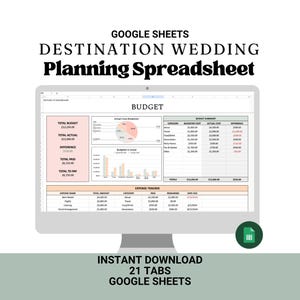 Destination Wedding Planner: Google Sheets Template (Instant Digital Download)