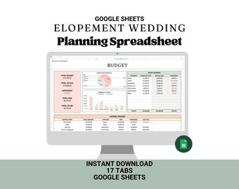 Elopement Wedding Planner: Google Sheets Template (Instant Digital Download)