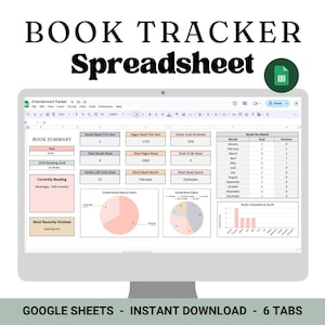 Foglio di calcolo per il monitoraggio dei libri e l'elenco delle letture / Modello di foglio di calcolo di Google Sheets / Monitoraggio delle serie di libri / Elenco delle cose da leggere / Progressi nella lettura