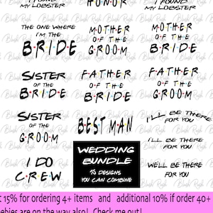 Vrienden thema vrijgezellenfeest snijden bestanden, bruidsmeisje T-shirts, Maid of Honor, ik doe bemanning vrienden bruiloft snijden bestanden, Circuit SVG