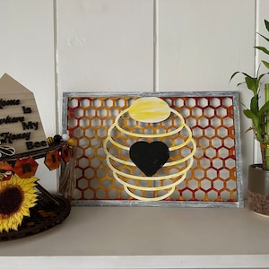 Honingbijenkorf, bijen decor, laser bestand, glowforge, gesneden bestand, honingraat, honing kam svg, bijenkorf svg, boerderij decor