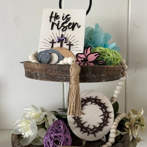 He is risen easter tier tray for laser engraver, cricut