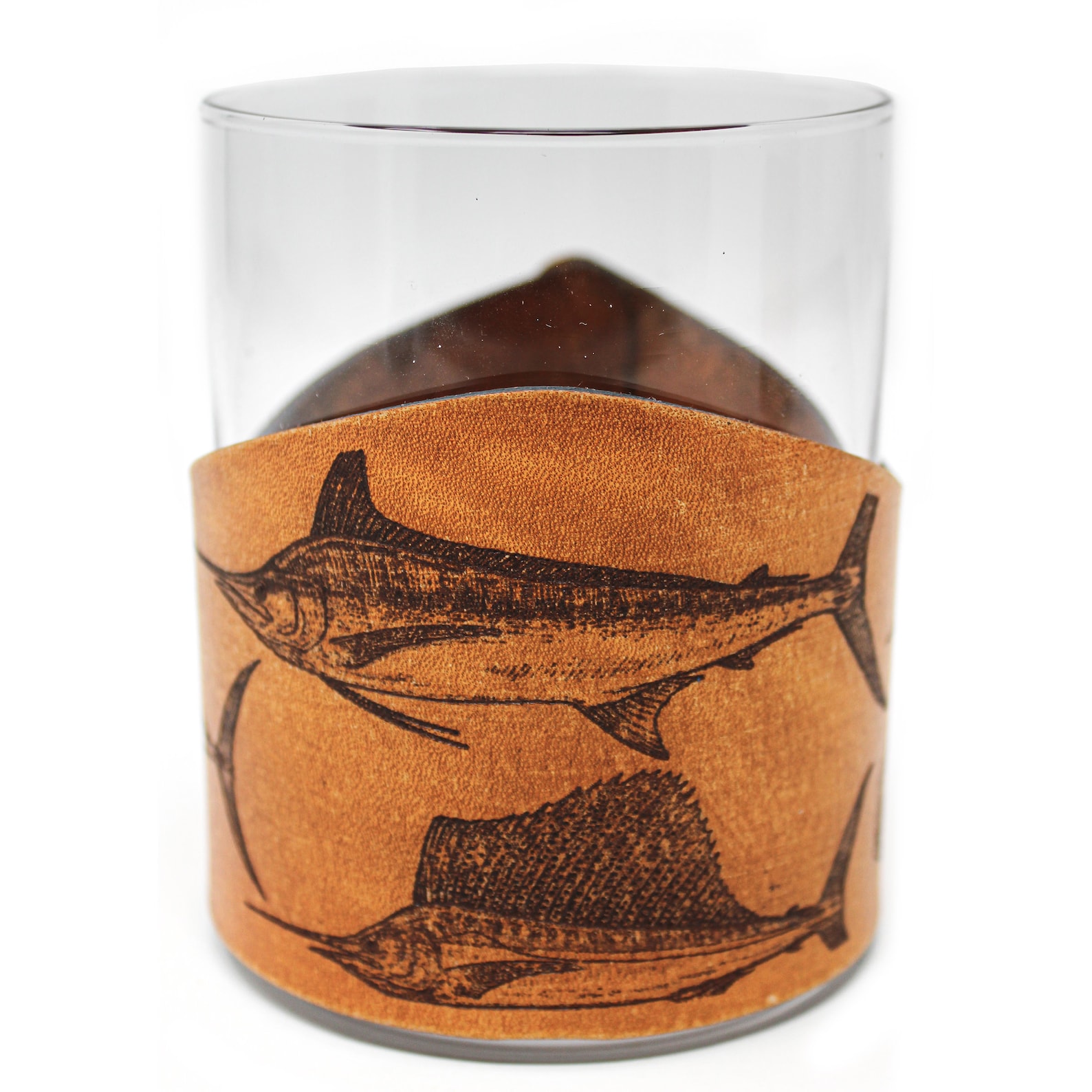 Whiskey Glass Leather Wrap Full Slam Set Etsy