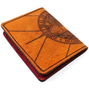 Cartera de cuero con la bandera de Florida y pez espada