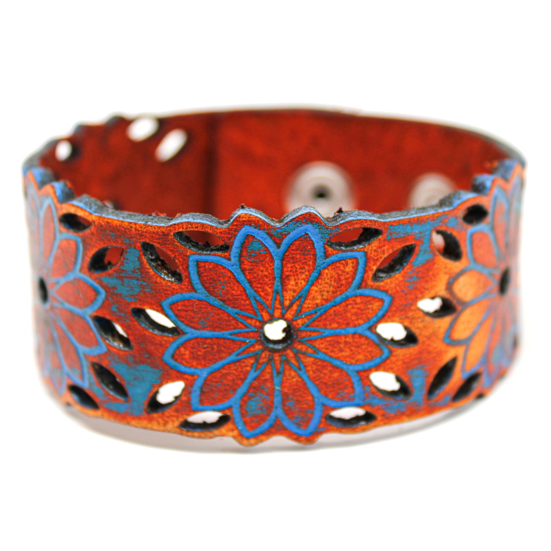 Women's Leather Bracelet Springtime Etsy