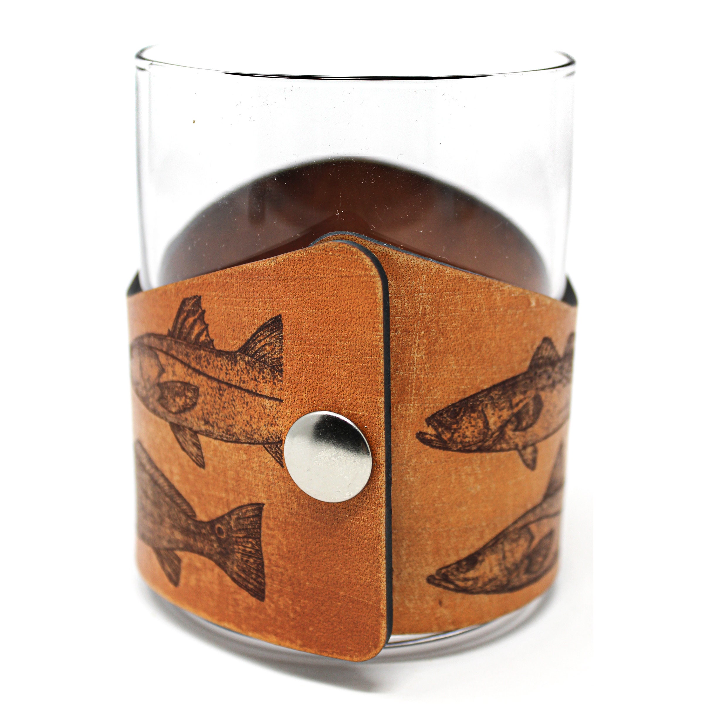 Whiskey Glass Leather Wrap Full Slam Set Etsy
