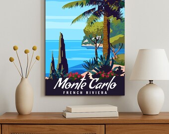 Monte Carlo Travel Poster: Vintage French Riviera Art Print