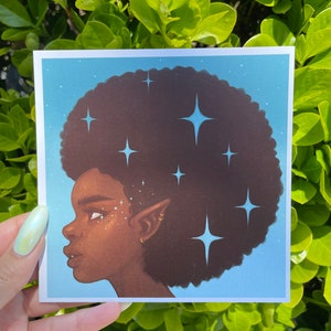 Afro Elf Minin Print
