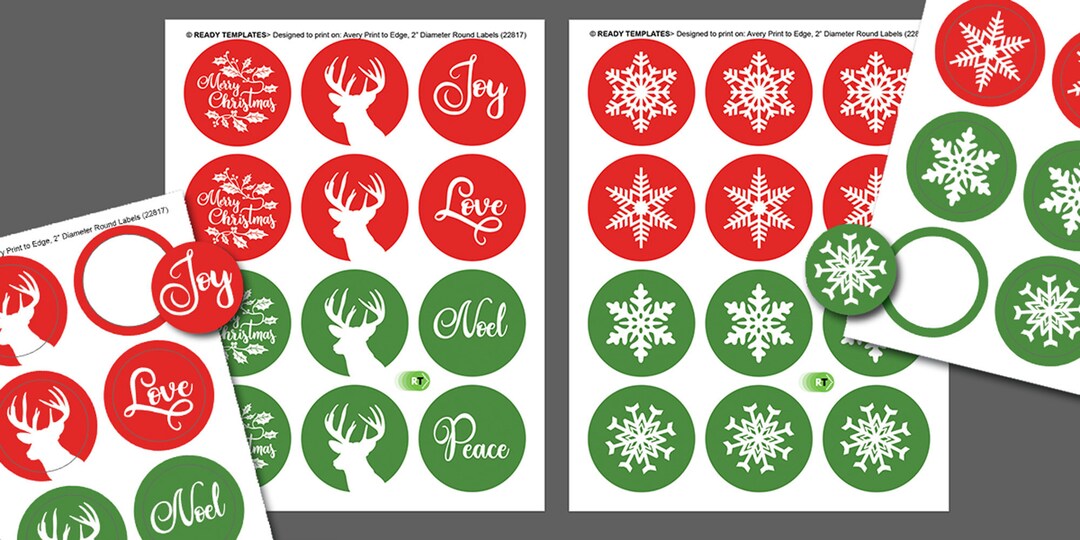 Christmas Gift Stickers, 2 Inch Round Labels, Fits Template 22807 ...