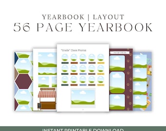 Anpassbare Jahrbuch Canva Vorlage - 56 Seiten, 26 erstellt, Canva Jahrbuch Vorlage, Homeschool Jahrbuch Vorlage, Co-Op Jahrbuch Vorlage,
