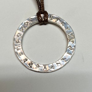 Silver Futhark Wheel Norse Penant