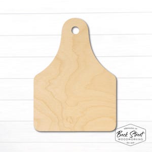 Cow Ear Tag Cutout Unfinished Wood Fair Stall Decorations Craft Wood Blanks Livestock Farming Silhouette Laser Cut DIY Wooden Cutouts FFA 4H