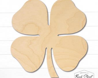 Recorte de trébol de madera sin terminar, forma de artesanía en blanco, letrero de trébol de madera para pintar, decoración de puesto de feria del condado, suministros de trébol de cuatro hojas
