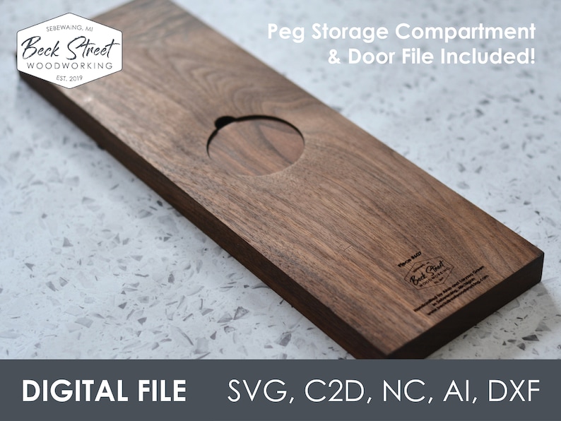 Pacote de arquivos CNC digitais para tabuleiro de cribbage de 3 pistas, download instantâneo, Shapeoko, criação de carboneto, arquivo de design, arquivo de corte, svg, c2d, nc, ai imagem 5