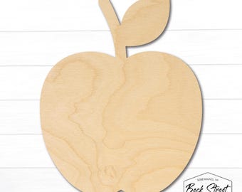 Recorte de maçã de madeira inacabada para projetos de artesanato "faça você mesmo", presentes para professores, decoração de sala de aula, volta às aulas, arte escolar, pintura e tingimento