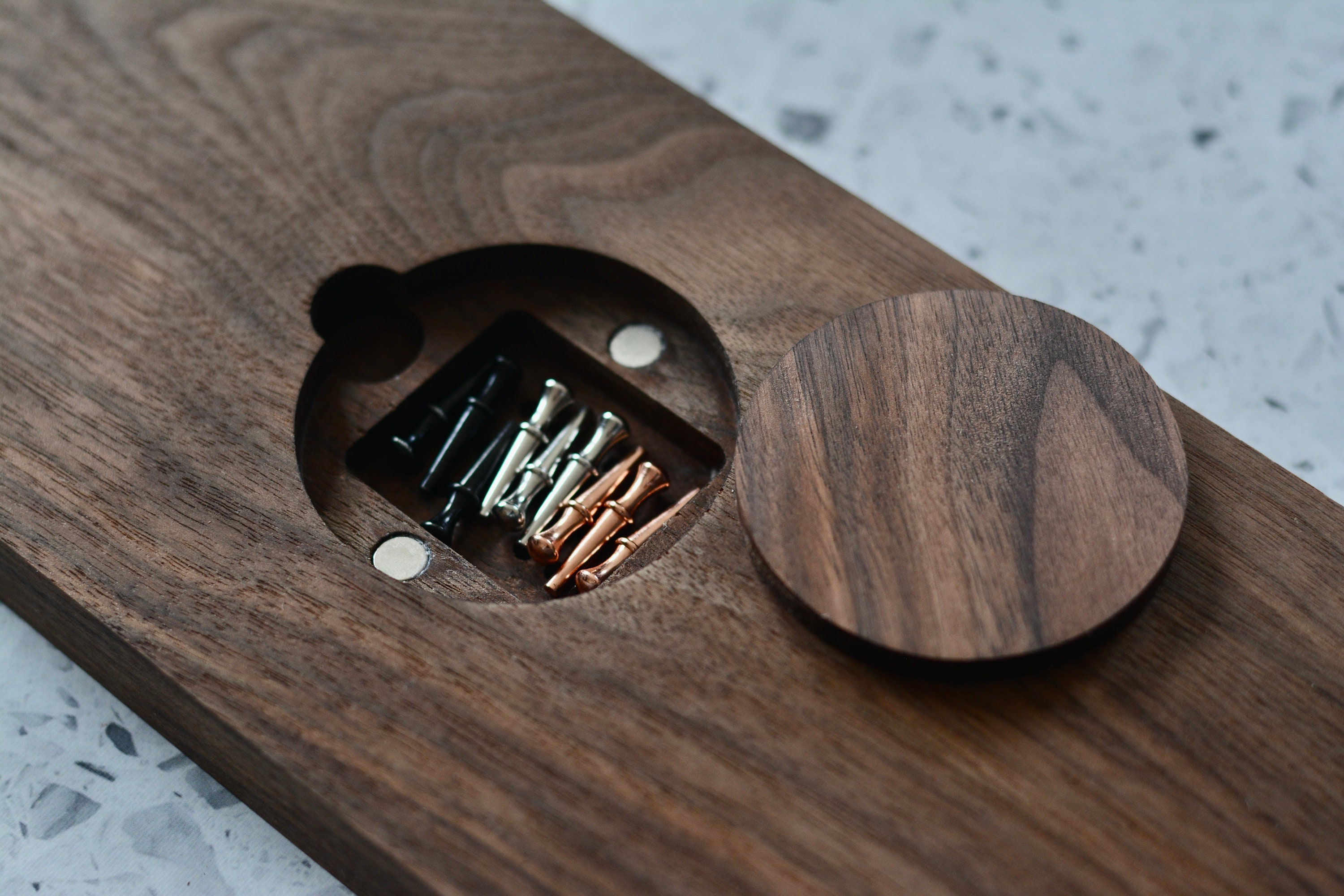 Cribbage Board Peg Storage Door for Beck Street Woodworking Cribbage