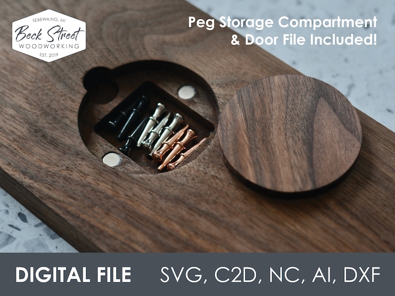 Pacote de arquivos CNC digitais para tabuleiro de cribbage de 3 pistas, download instantâneo, Shapeoko, criação de carboneto, arquivo de design, arquivo de corte, svg, c2d, nc, ai imagem 4