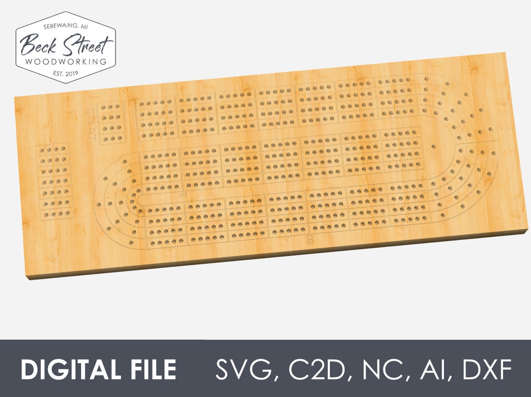4 Track Cribbage Board Digital CNC File Bundle, Instant Download