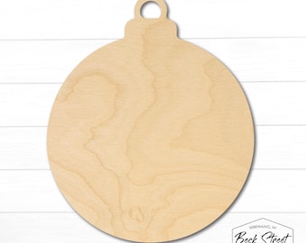 Unfinished Wood Christmas Bulb Ornament Cutout DIY Paintable Blank Shape for Crafts Holiday Decor Laser Cut Rustic Tree Decoration