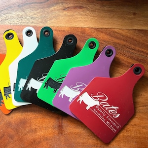 Farm Logo Customizable Cattle Ear Tag, Ritchey Cattle ID Ear Tag, Personalized Custom Livestock Ear Tag, Show Steer Tag, 4-H FFA Show Animal