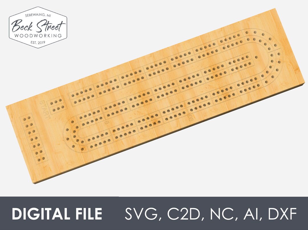 2 Track Cribbage Board Digital CNC File Bundle, Instant Download ...