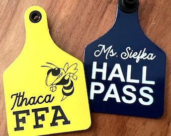 Ag Teacher Hall Pass, Bathroom Pass for FFA Advisors, Ear Tag Restroom Pass, Gifts for Ag Teachers, Agricultural Education Permission Pass