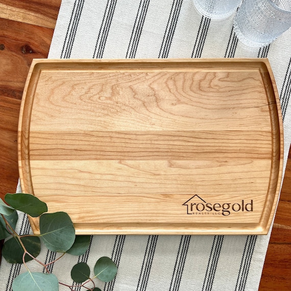 Large Wood Cutting Board, Corporate Bulk Gifts, Real Estate Closing Gift,  Business Logo Engraving, Housewarming, Charcuterie, Christmas Gift 