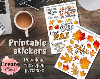 Herbst Sticker: Herbst Sticker, Zitate, Herbst Sticker (Digitaler Download)