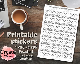 Star Rating Sticker Sheet: Planner, Journal (Digital Download)