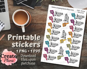 Poop the Poop Sticker: Katzenklo Box Sticker (PDF & PNG)