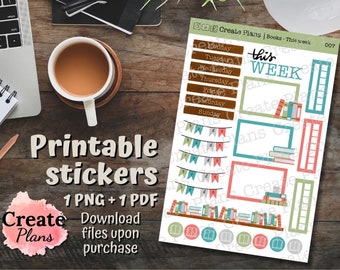 Wöchentlicher Stickerbogen | Planeraufkleber | stationär | Papierkunst | Dekoration