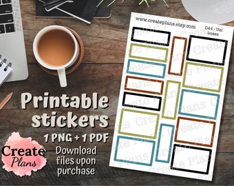 Uzi Boxes printable sticker sheet | Cat, kitty stickers, decorative stickers for Happy Planner, Passion Planner, Bullet journaling