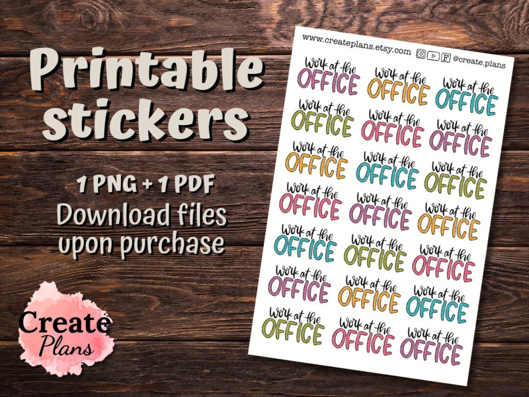 Work at the Office Sticker Sheet | Functional Stickers for Happy ...