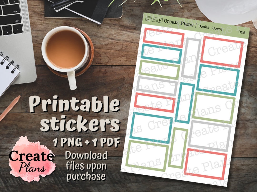 Box Sticker Sheet | Planner Stickers | Bullet Journal | Stationary ...