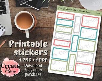 Box sticker sheet | planner stickers | bullet journal | stationary | reader | literature | papercraft