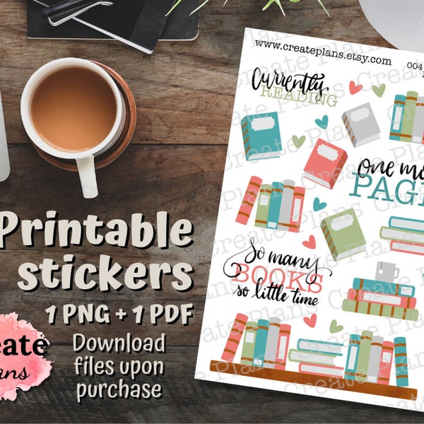 So many books sticker sheet | planner stickers , bullet journal stickers, journal stickers, book lover stickers, reading stickers