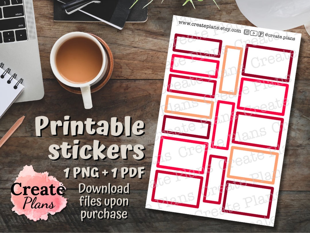 Boxes Printable Sticker Sheet Functional Stickers, Decorative Stickers ...