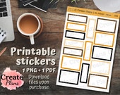 Floral Box Printable Stickers: Planner, Journal (Digital Download)