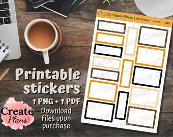 Floral Box Printable Stickers: Planner, Journal (Digital Download)