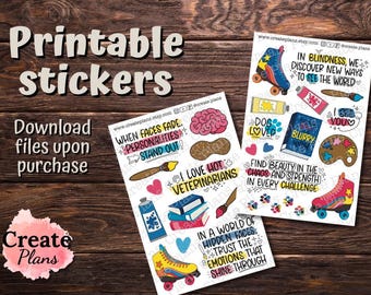 Hello Stranger inspired set of 2 sticker sheets | Decorative and Quote stickers for romance book lovers