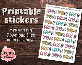 Day Off sticker sheet | Functional stickers for Happy Planner, Passion Planner, Bullet journaling