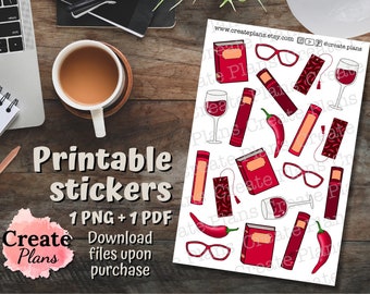 Smutty Book Club Stickers: Reading Planner Stickers (Digital Download)