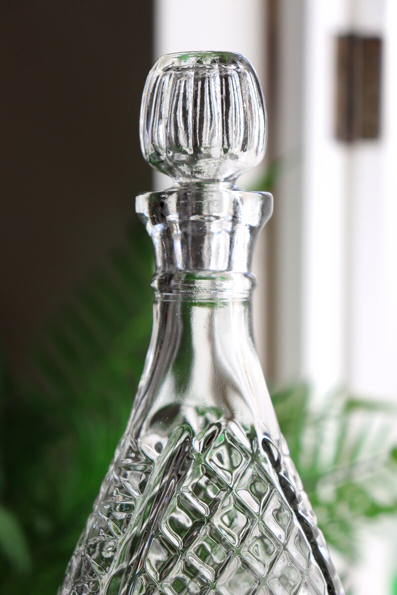 Vintage Cut Glass Wine Decanter With Stopper. Etsy