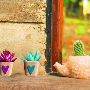 Concrete Succulent Planter, Heart Planter, Small Planter, Mother&#39;s Day Gift