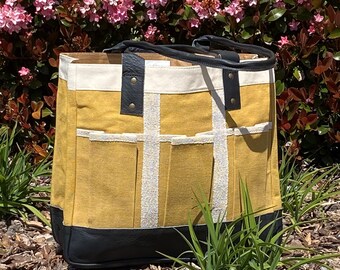 Canvas Garden Bag, Heavy Duty Garden Bag, Canvas Utility Bag, Farmer's Market Bag, Shoulder Bag, Shopping Tote