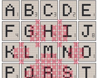 Kreuzstich Schrift Scrabble Inspiriert PDF Sofort Download