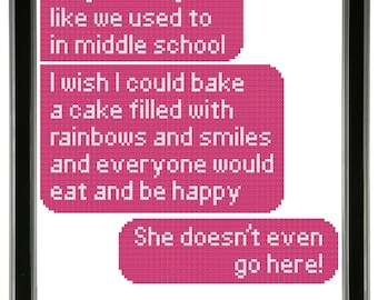 Mean Girls Cross Stitch Pattern Movie Inspired PDF Instant Download