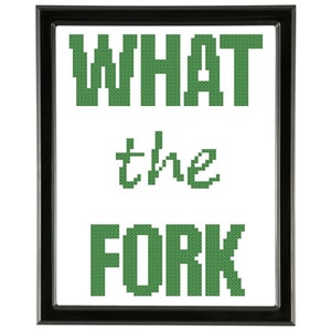 What the Fork Good Place Inspired Cross Stitch Pattern PDF Instant Download
